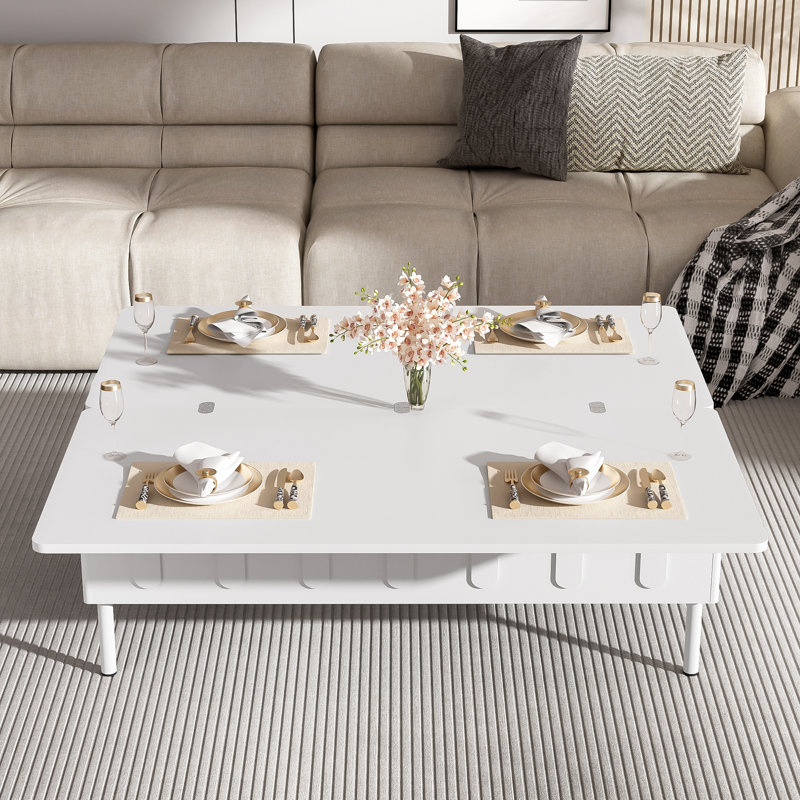 Modern Space Saving Centre Table with Foldable Top