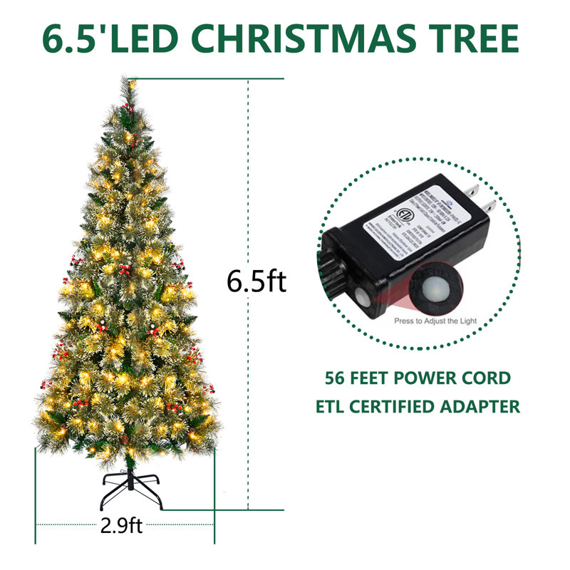 Sapin de Noël artificiel éclairé 6,5 pi