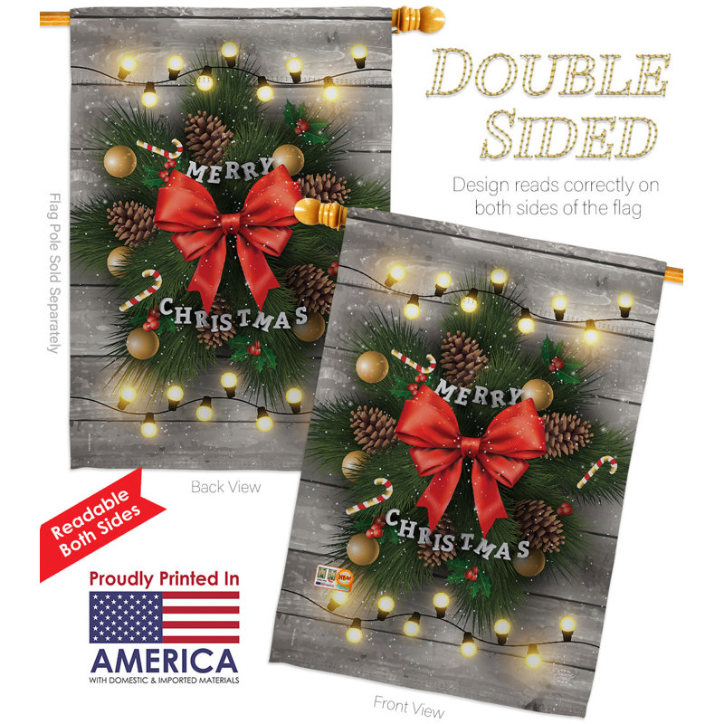 Drapeau de maison en polyester 40 x 28 po Lightful Merry Christmas