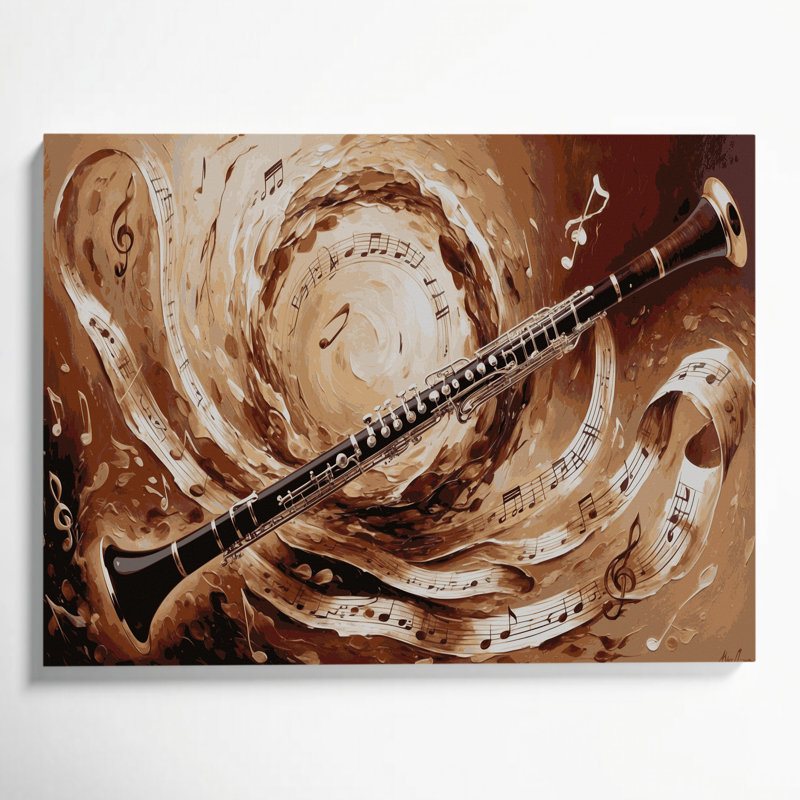 «Music Bassoon Brown», art mural sur toile, H 11 po x l 14 po