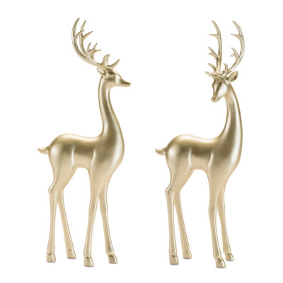 Figurine moderne cerf métallique (ensemble de 4)