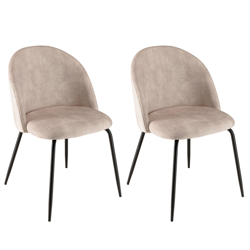 Luanna 47cm H Velvet Upholstered Side Chair, Beige
