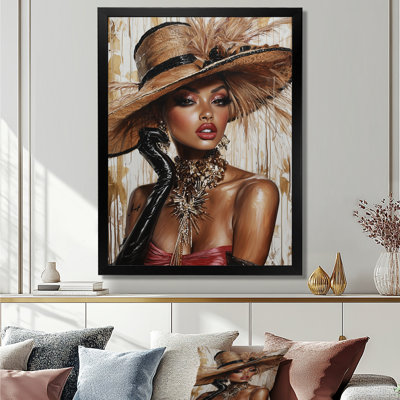 Portrait de femme glamour afro-américain - décoration murale femme glam
