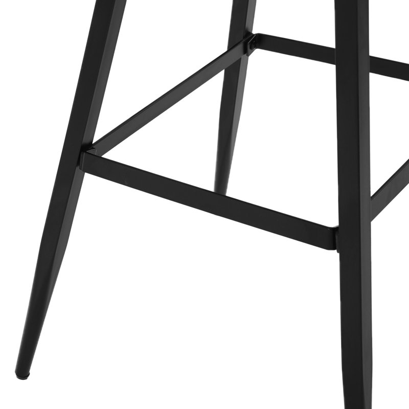 Tabouret de comptoir en faux cuir Macaire, Gris foncé, Tabouret de bar (siège d'une hauteur de 30 po), Noir, noir, noir, noir