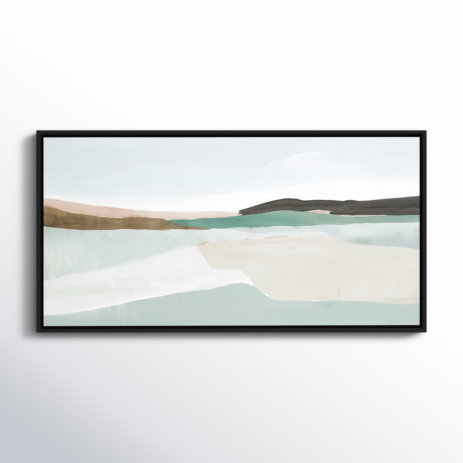 Ali "Sole of the Land I" Painting, 19.5" H x 37.5" W, Black