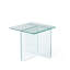 Table de bout en verre trempé brun, petite table de thé et table de chevet en verre trempé-703049743
