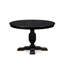 L'ensemble de table de salle à manger moderne 7 pièces se compose d'une table et de 6 chaises de salle à manger modernes en tissu de polyester brun avec dossier haut - fini noir sablé-937306576-937306573
