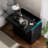 3-Pieces Bedroom Sets PU Storage Bed with LED Lights and USB charger,Nightstands Set of 2  with Charging Station and LED Lights