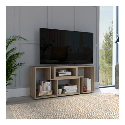Meuble télé Being Extensible, tablettes multiples - Pin clair