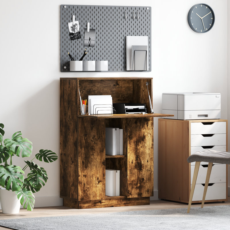 Writing Desk Engineered Wood Large, Smoked Oak