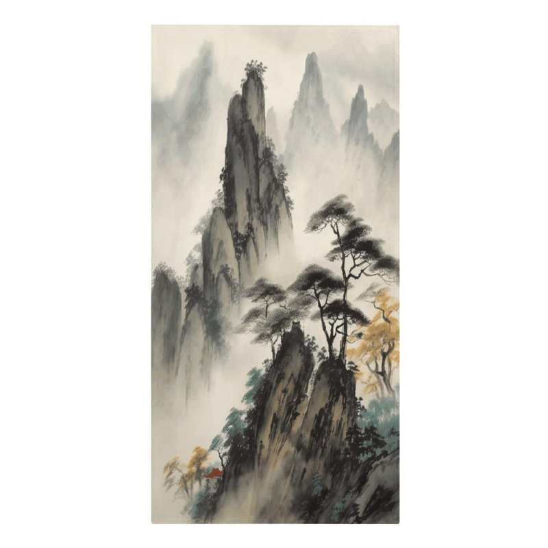 Grande serviette de plage à motif de fleurs de Chine surdimensionnées à motif de sable à séchage rapide avec sac de rangement, 30 x 60 po, et un sac en toile de style chinois gratuit est inclus