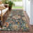 Verona Blue Washable Indoor-Outdoor Rug - -304857070