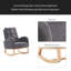 Chaise berçante décorative avec repose-pieds à haut dossier en bois d'hévéa-514489087