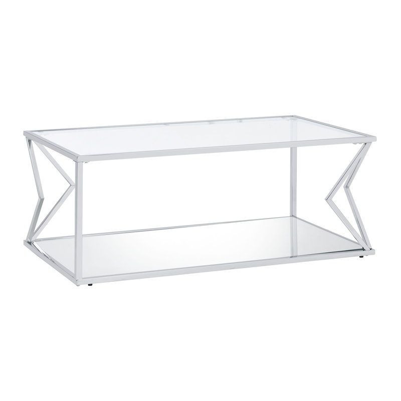 Anlaug Rectangular Coffe Table with Glass Top