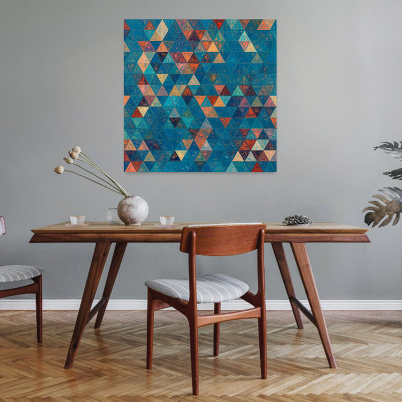 «Triangle Mosaic», art mural géométrique coloré abstrait, H 32 po x l 32 po