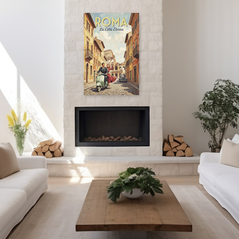 Impression sur toile romantique romantique, Rome, H 48 po x l 32 po