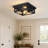 2 Pack 2-Light Matte Black Square Flush Mount Ceiling Light-136139157