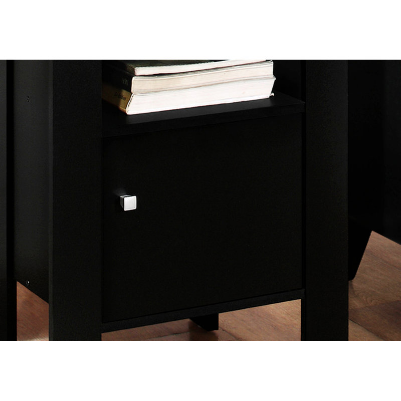 Table d'appoint en stratifié pouvant servir de table de lampe, table de chevet, table de bout et rangement Mattews, Noir