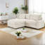 Canapé modulaire multifonctionnel avec rangement, polyester beige, conception moderne peu encombrante