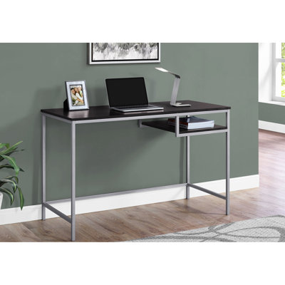48" Computer Work Desk For Home, Laminate Finish, Grey Metal Legs, Modern Industrial Style With Storage , Spacious And Practical Home Office Desk, Len