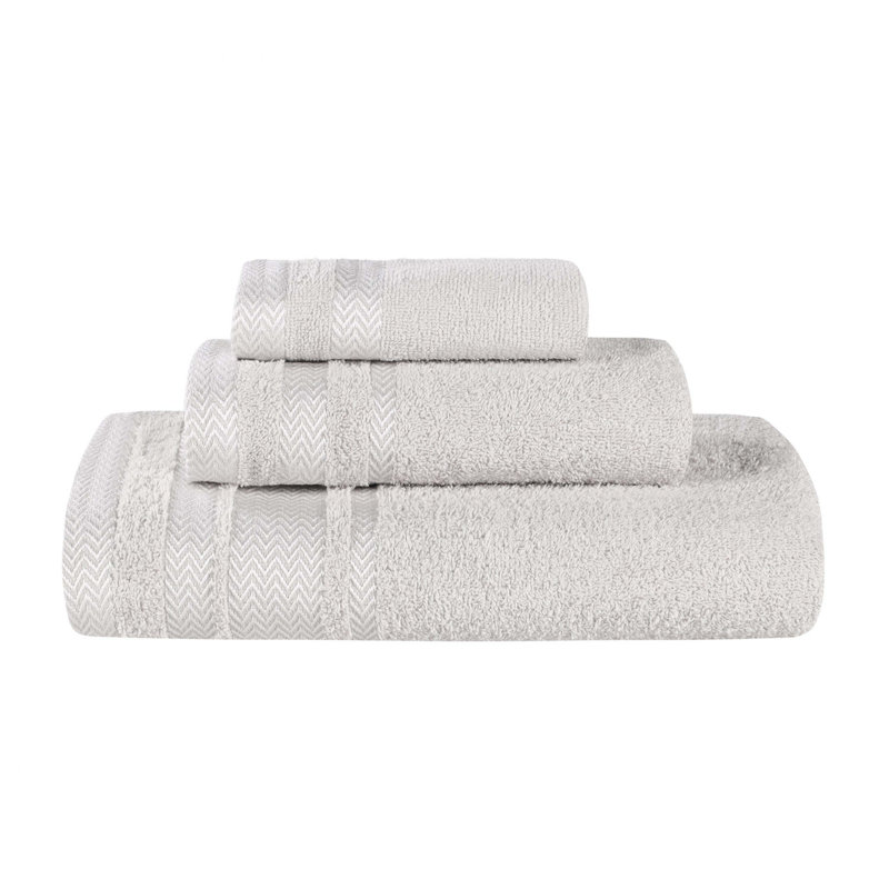 Ensemble de serviettes de bain 3 pièces Bouse Hays, Platine
