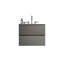 Meuble-lavabo mural 24 po avec lavabo en céramique et trois trous de robinet, grand meuble-lavabo flottant avec rangement pour salle de bain moderne, lavabo une pièce sans drain, pré-assemblé-48514793-48514799