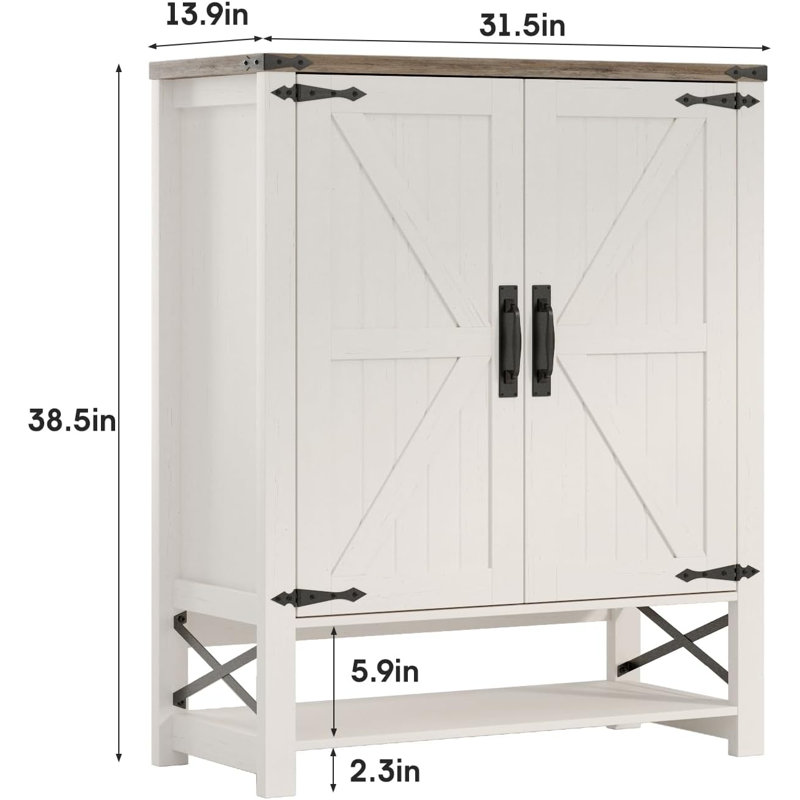 6-Tier Farmhouse Shoe Storage Cabinet, White