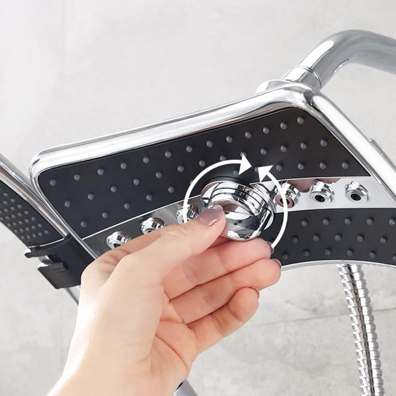 2.5 GPM High Pressur Two Spray Setting Shower Heads Combo,With Two Spray Settings Handheld Shower Head, Chrome