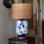 Porcelain Table Lamp With Woven Shade