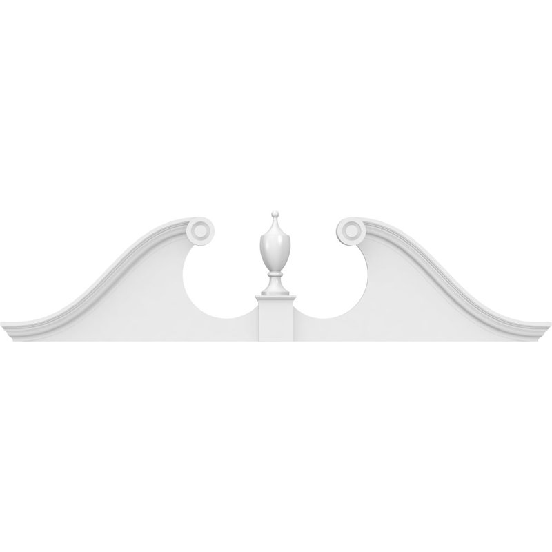 Fronton en PVC de qualité architecturale Rams Head, H 18-1 / 2 po x l 74 po x P 2-3 / 4 po