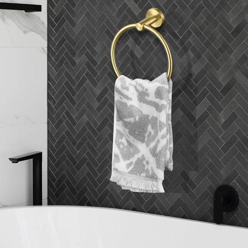 6-Piece Set Bathroom Hardware Sets, Brushed Gold