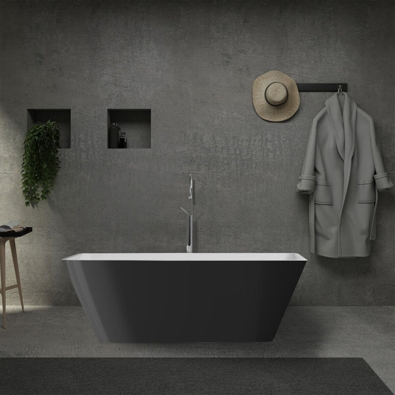 Baignoire de trempage autoportante en acrylique 59,06 po x 29,53 po