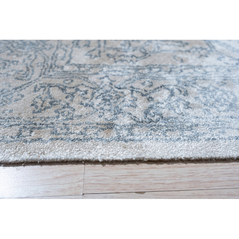 Tapis beige contemporain en laine touffeté à la main Warm