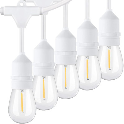 2-Pack 96FT Outdoor String Lights, Dimmable 5000K Daylight White S14 LED Bulbs, Waterproof Shatterproof Linkable Patio Lights For Backyard Deck Bistro Pergola