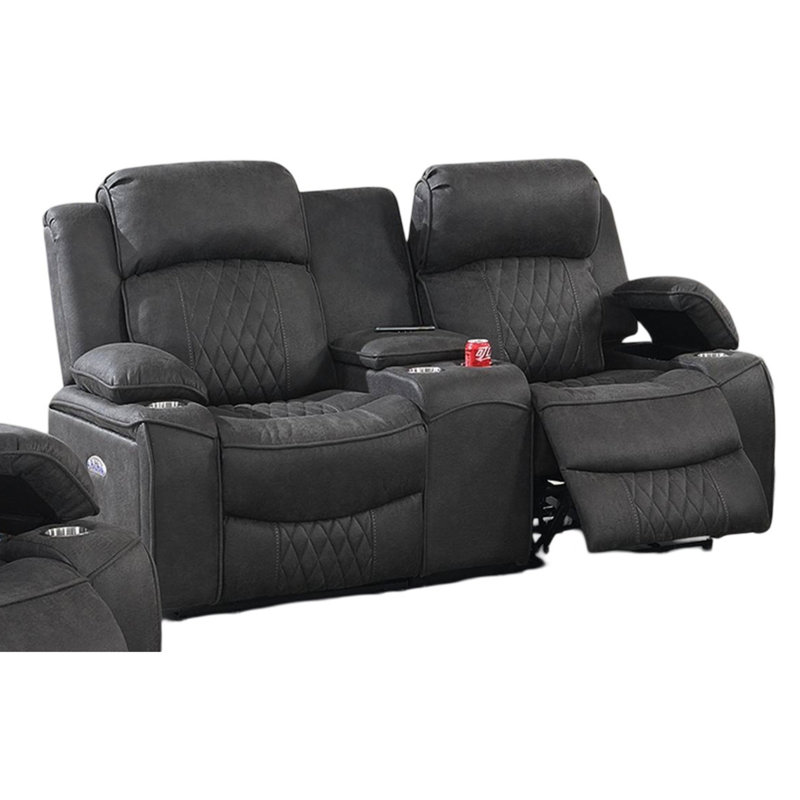 Fauteuil inclinable gris anthracite en gel avec Power Motion et port 2 réglable