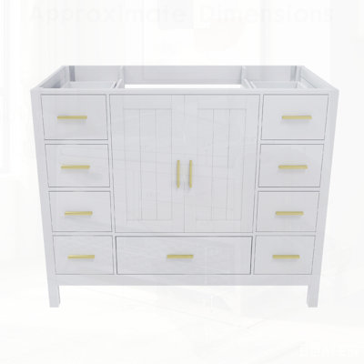 Base de meuble-lavabo avec 2 portes doubles à fermeture douce et 9 tiroirs lisses