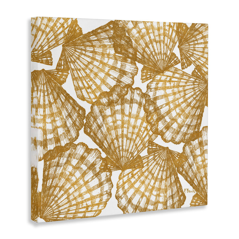 Toile coquille dorée Tropez, design par Paul Brent, H 17 po x l 17 po