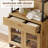 Modern 72" Tall Bookcase With 4 Drawers And Open Book Shelfs, Library Book Shelf With Storage Cabinet And Glass Doors, Wood Freestanding Bookshelves For Home Office, Living Room, Oak-640749686