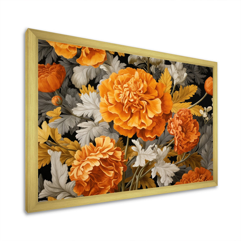 Orange orange, souci, splendeur sur toile, Cadre doré à une seule photo, H 30 po x l 40 po x P 1,5 po