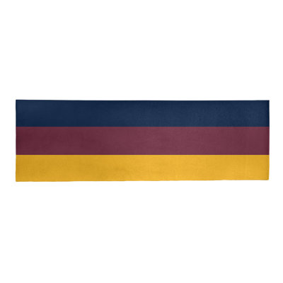 Tapis à rayures or/vin/bleu marine