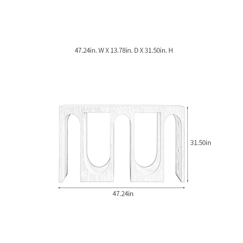 Modern Minimalist Art Console Table, 31.5" H x 47.24" W x 13.78" D