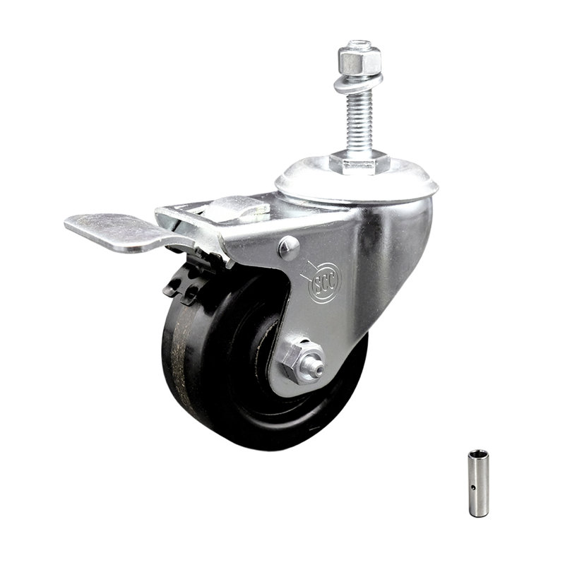 Swivel 3/8 Inch Threaded Stem Caster with Total Lock Brake SCC