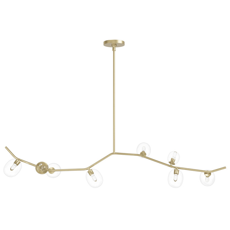Lustre linéaire moderne unique à 8 lumières, Gris