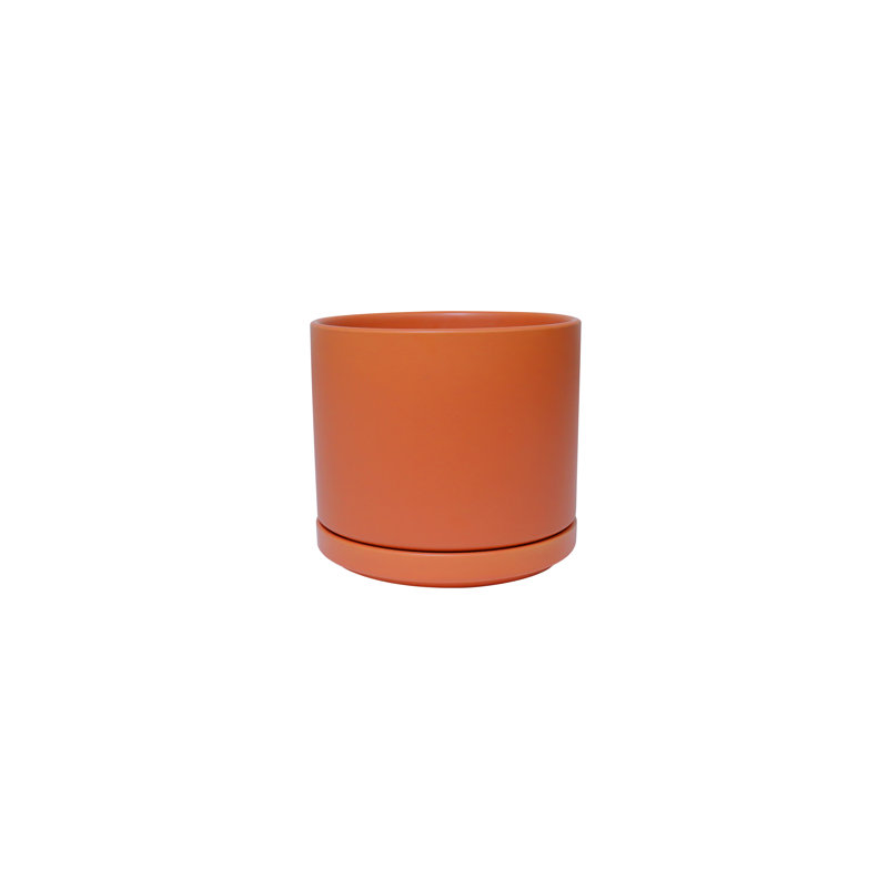 Pot de fleurs en céramique Cheryl, Rouille, H 11,5 po x l 12,5 po x P 12,5 po