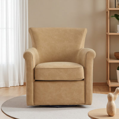 Fauteuil d'appoint pivotant en similicuir