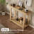 43.5'' Wood Entryway Table, Narrow Console Table With Storage, Behind Couch Sofa Table With Open Shelves For Hallway, Narrow Space, Easy Assembly, Oak
