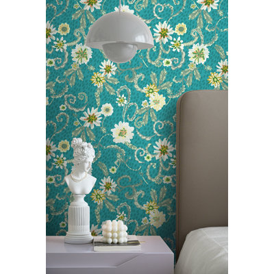 Rouleau de papier peint floral L 33 pi x l 20,5 po Yuki Osada
