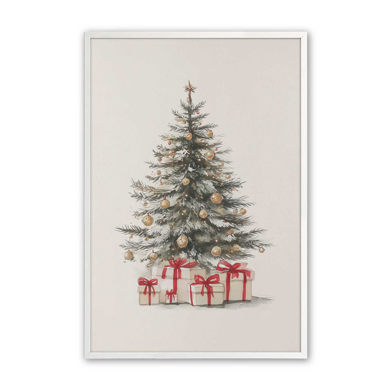 Reproduction d'art cadeaux dorés, 12 po x 16 po, Blanc opaque