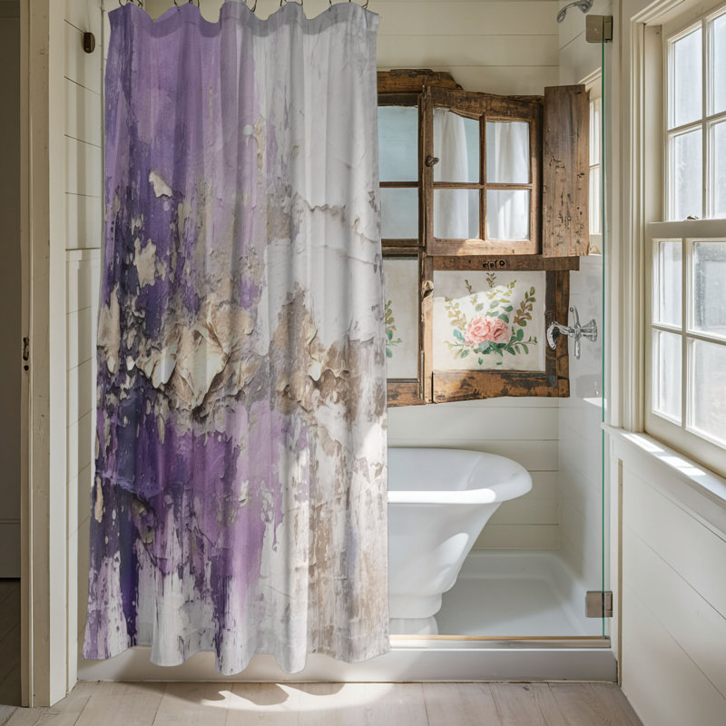 Riggleman Abstract Shower Curtain, 74"H x 71"W