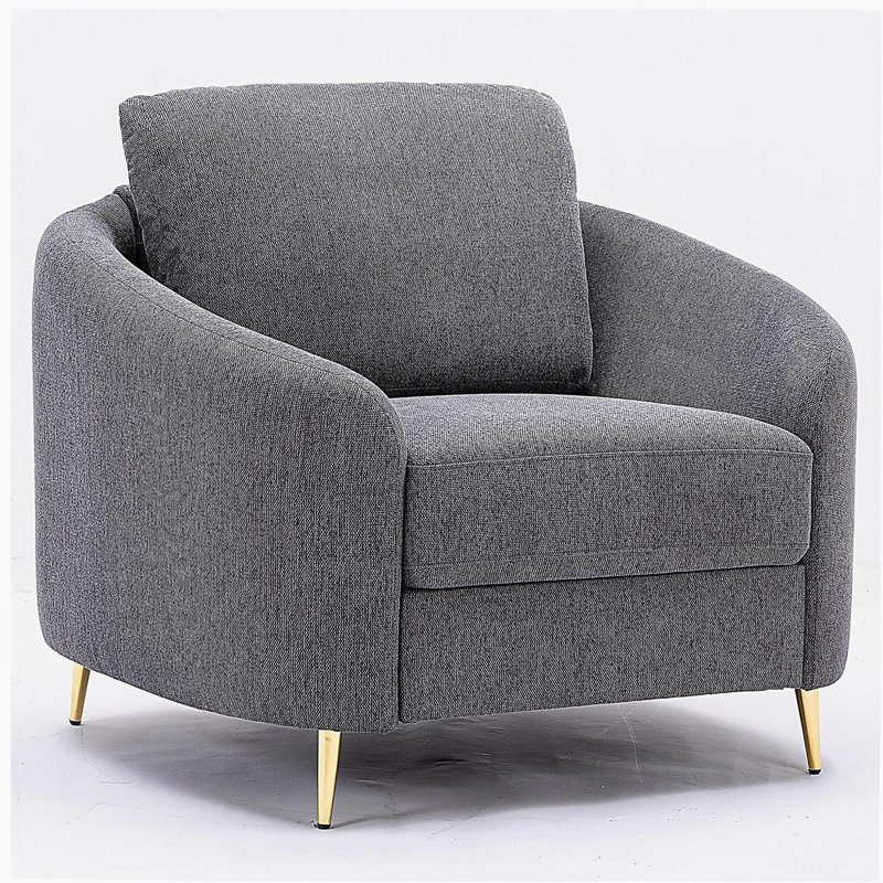 Fauteuil d'appoint gris à dossier lâche